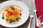 American Prawn and Creamed Leek Tart With Tomato and Basil Recipe Appetizer