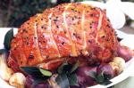 American Port And Green Peppercorn Glazed Ham With Roast Onions Recipe Dinner