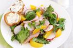 American Peach And Ham Salad With Blue Cheese Croutons Recipe Appetizer