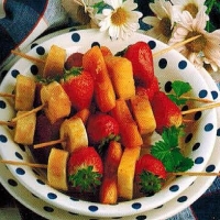 Canadian Fruit Kebabs With Honey Cardamom Syrup Dessert