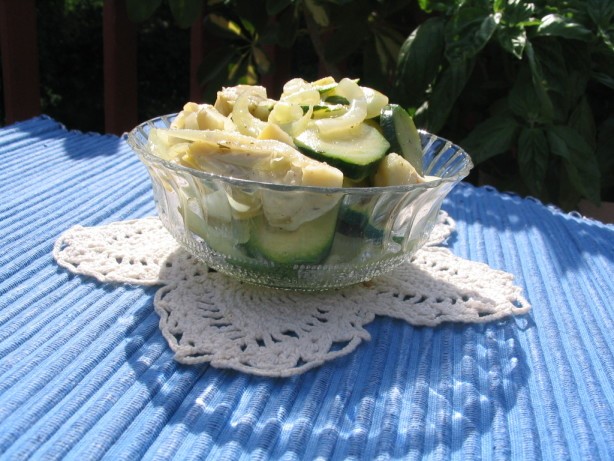 American Marinated Artichoke With Zucchini and Onion Appetizer