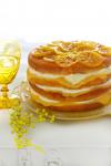 American Lemon Curd Mascarpone and Almond Layer Cake Appetizer