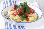 American Baked Meatballs With Linguine Recipe Appetizer