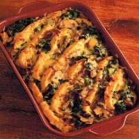 British Spinach Bread and Butter Bake Dinner