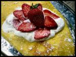 American Strawberry Omelet With Sour Cream Breakfast