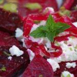 American Salad Marinated Beet Goat Cheese and Mint Dinner