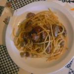 American Spaghetti Alla Chitarra with Sausage and Porcini Appetizer