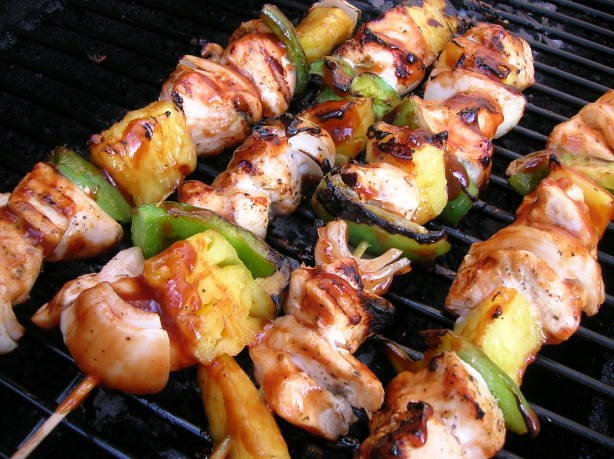 American Sweet Bbq Chicken Kabobs Dinner