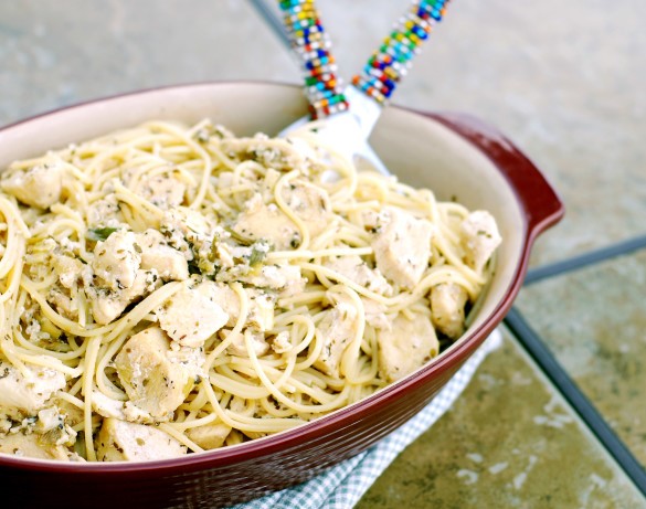 American Lemon Chicken Spaghetti Toss Dinner