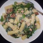 Broccoli Rabe Spicy Italian Sausage and Beans over Pasta recipe