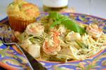 American Shrimp and Scallops With Pesto Pasta Dinner