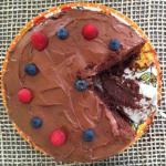 American Dark Chocolate Cake With a Raspberry Filling Dessert