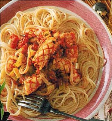 American Spaghetti With Chilli Calamari Dinner