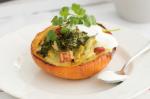 American Baby Pumpkins Stuffed With Coconut Vegetables Recipe Appetizer