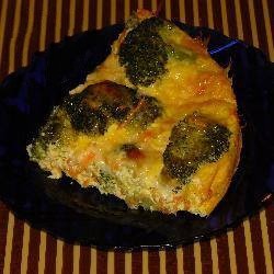 American Fritatta of Broccoli Carrots and Cheese Appetizer