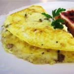 American Omelet of Mushrooms and Cheese Breakfast