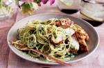 British Spinach Pesto Spaghetti With Grilled Spiced Chicken Recipe Dinner