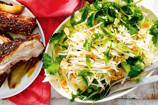 British Slowroasted Pork Belly With Pear Coleslaw Recipe Appetizer
