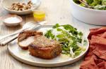 British Crumbed Pork Chops With Pear And Walnut Salad Recipe Dinner