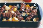 British Lamb Skewers With Greekstyle Vegetables Recipe Dinner