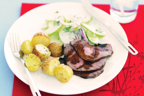British Lamb Roast With Apple And Onion Salad Recipe Dinner