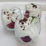 Trifle of Merengue Raspberries and Cream recipe