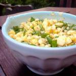 American Salad of Corn Basil and Mozzarella Appetizer