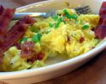 American Garlic Eggs Cooked on the Plate Appetizer