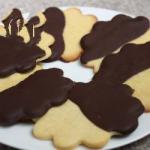 American Cookies Bathed in Black Chocolate Dessert
