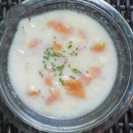 American Creamy Asparagus Soup with Smoked Salmon Appetizer