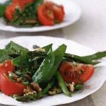 American Asparagussugar Peas Salad with Ginger Dressing Appetizer