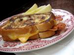 American Grilled Cheddar and Bacon on Raisin Bread Appetizer