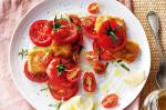 American Mixed Tomato Salad With Crumbed Haloumi Recipe Appetizer