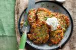 American Zucchini And Bacon Fritters With Garlic Yoghurt Recipe Appetizer