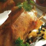 German Goose with Apple Filling BBQ Grill