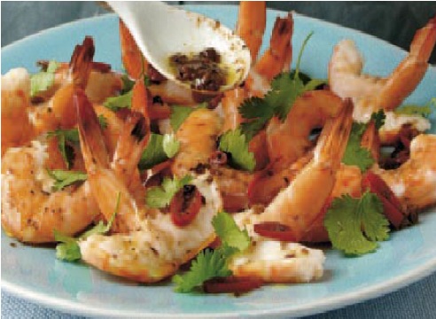 Chinese Steamed Prawns in Mixed Bean Sauce Dinner