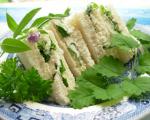 American Herb Cheese Tea Sandwiches Appetizer