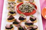 American Crostini With  Toppings Recipe Appetizer