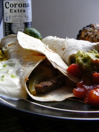 Mexican Steak Fajitas Corona Dinner