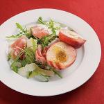 American Rocket Peach Proscuitto and Parmesan Salad Dessert