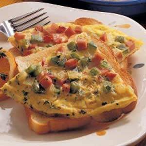 American Western Omelet Sandwich Appetizer