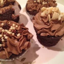 British Chocolate Cupcakes with Nutellaicing Dessert