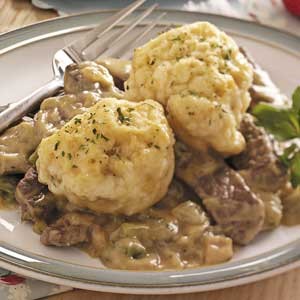 American Steak Strips with Dumplings Appetizer