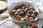 Canadian Meatballs With Pepper Steak Sauce and Wilted Garlic Silverbeet Recipe Appetizer
