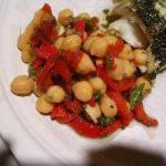 American Salad with Baked Sweet and Chickpeas Appetizer