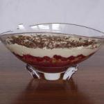 American Trifle Mascarpone Sorbet Raspberries and Cookies Amaretti Dessert
