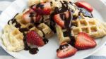 Canadian Bacon Strawberry and Chocolate Waffles Dessert