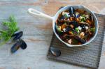 Greek Mussels Saganaki with Ouzo and Feta Appetizer