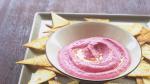 American Beetroot Dip with Hummus and Tortilla Chips Appetizer