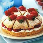 American Strawberry Cake with Whipped Cream Filling Dessert